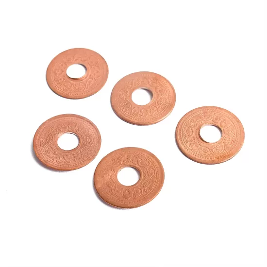 Copper Coin/Sikka with Hole (Pack of 5)